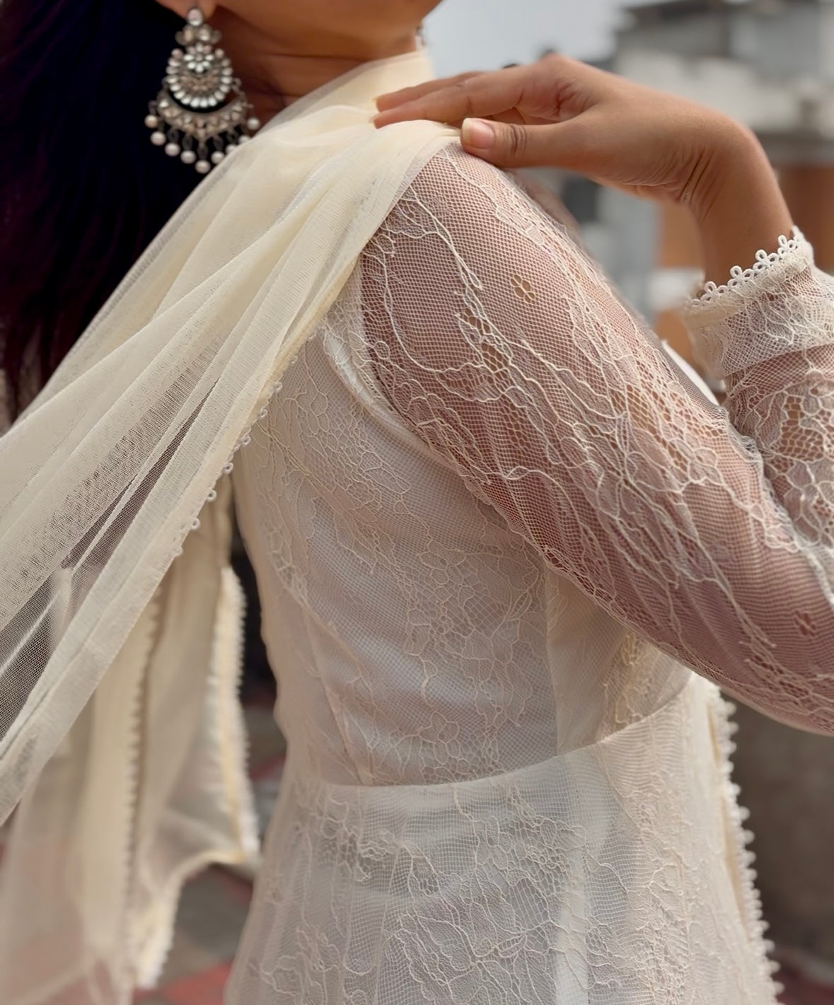 Anarkali (Off-white)