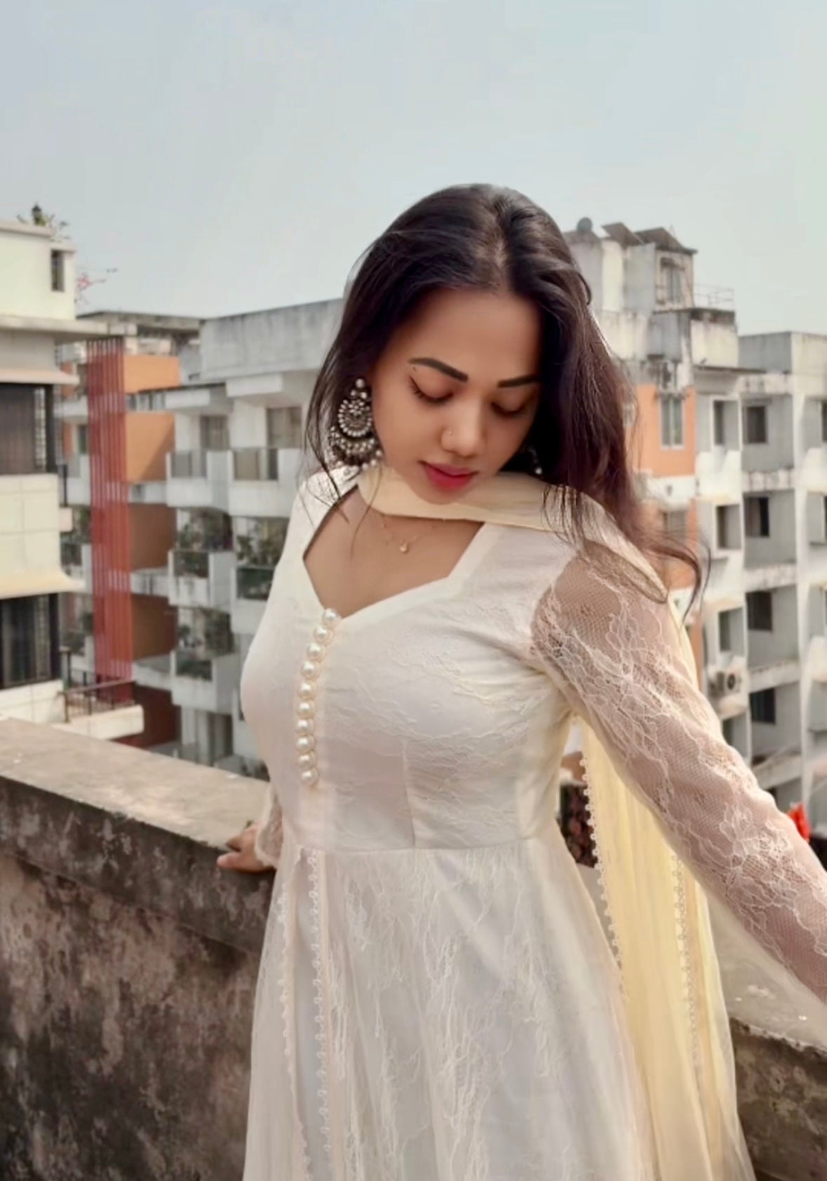 Anarkali (Off-white)