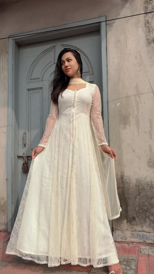 Anarkali (Off-white)