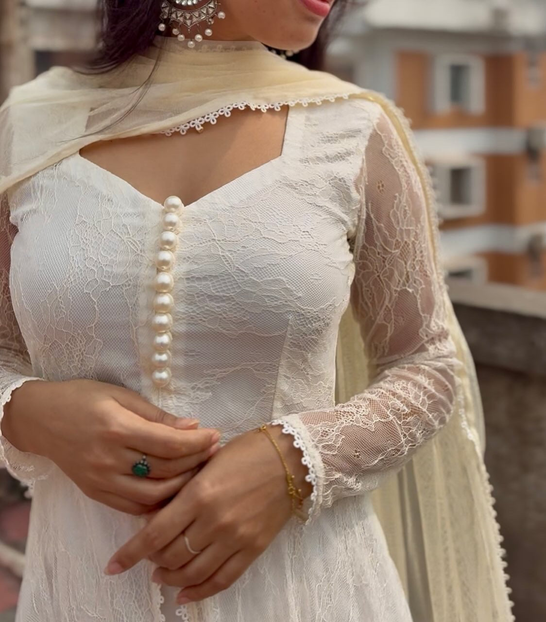 Anarkali (Off-white)